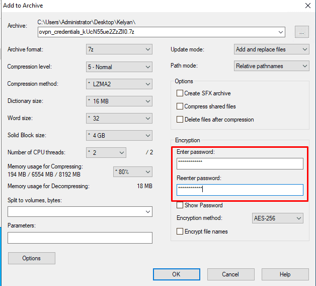 encryption details